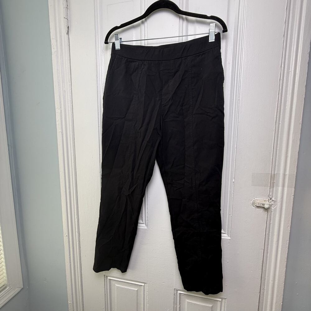 Susan Graver Petite Stretch Slim Leg Ankle Pants Black Womens Petite 10 NWOT